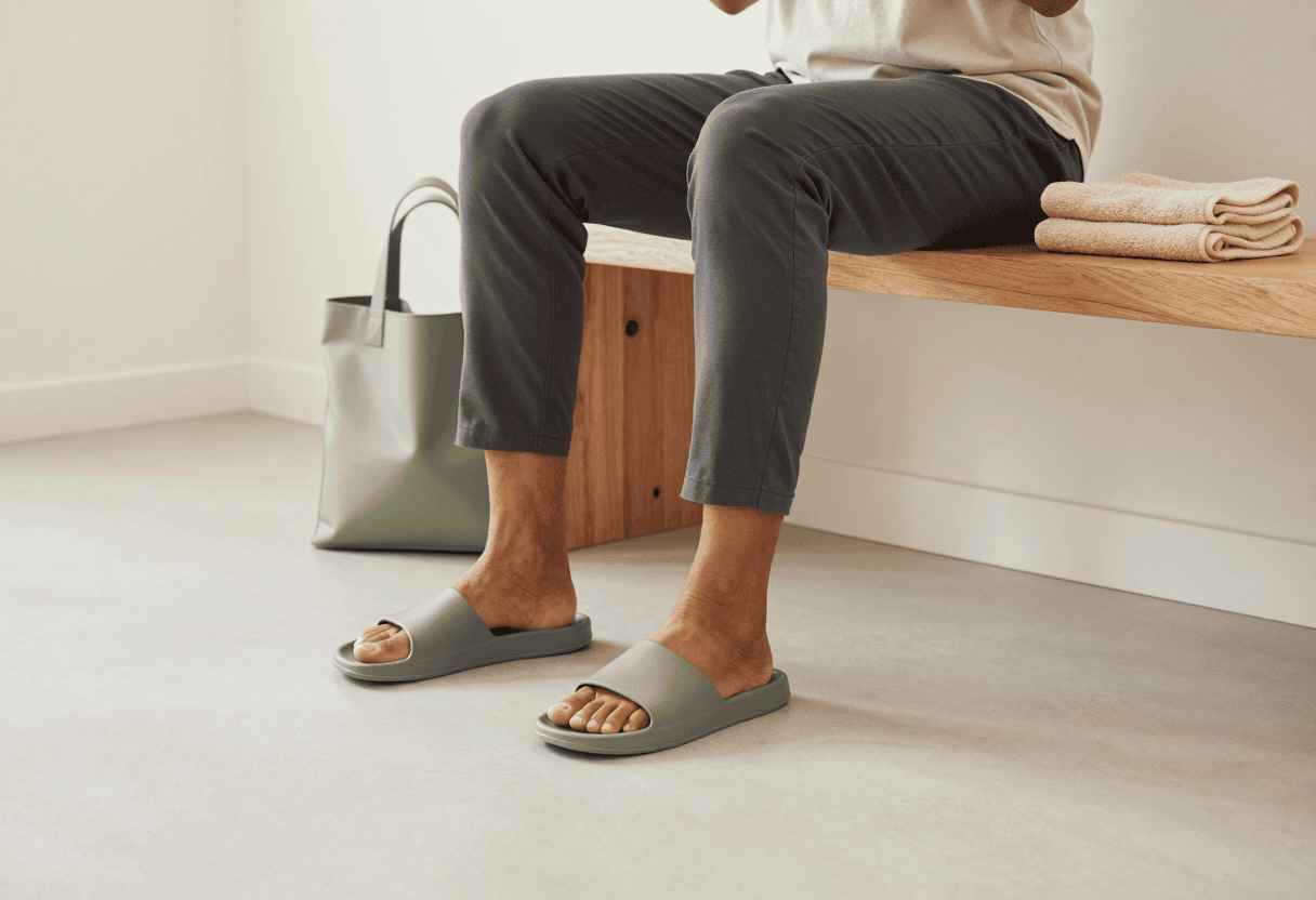 Roomy Fit Slides for Hard Floors Work Comfort
