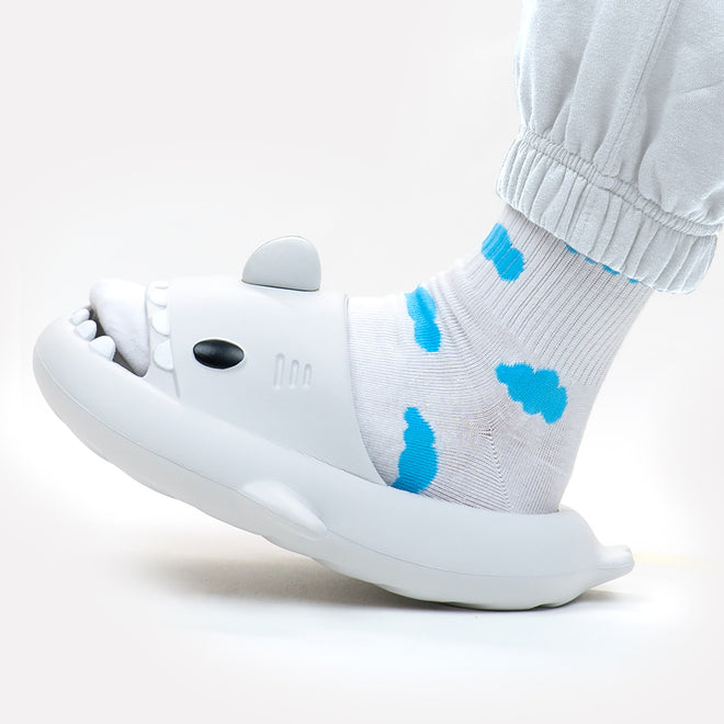 Shark Slides (Heather Gray) - Cloud Slides